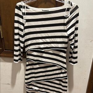 Black and White Striped Dress